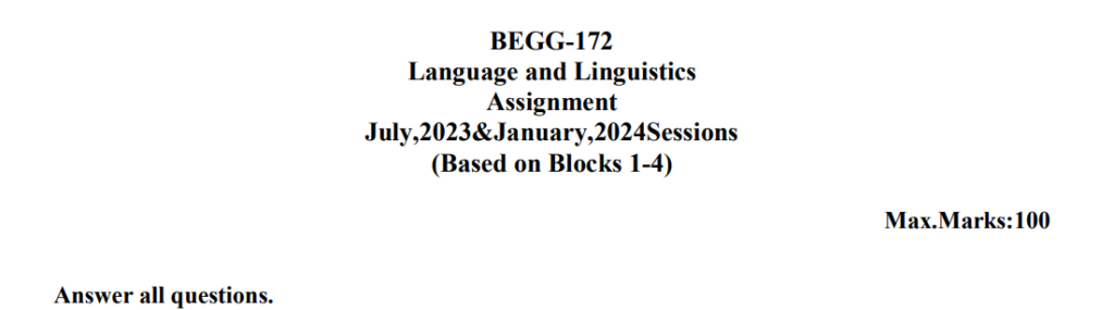 begg 172 solved assignment 2023-24