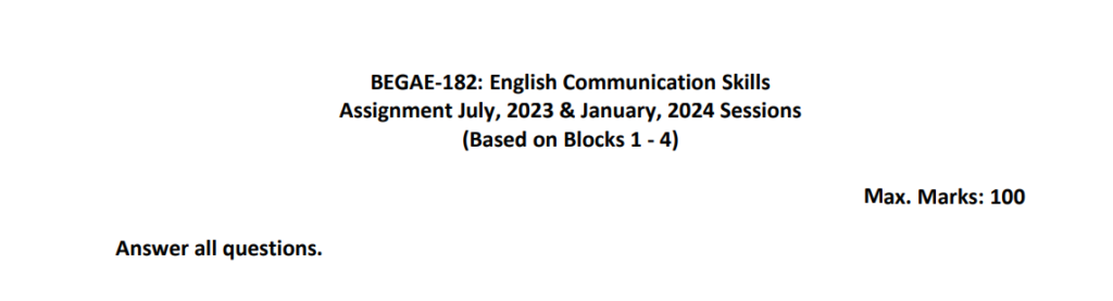 begae 182 solved assignment 2023-24